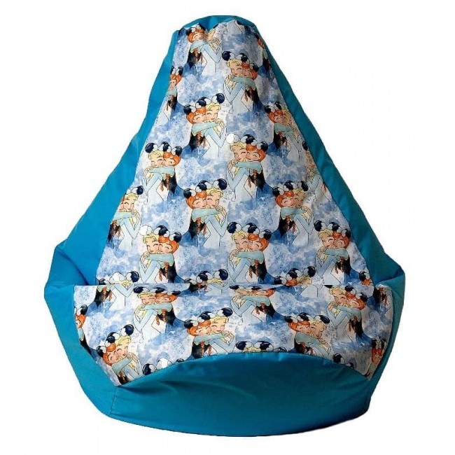 Sako bag pouffe pear print blue - Frozen L 105 x 80 cm