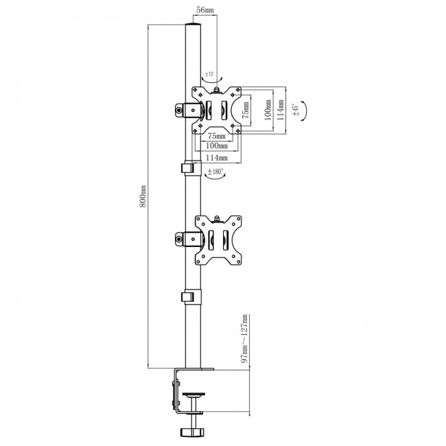 Maclean Monitor Mount, max VESA 100x100, 13-27 Maclean Monitor Mount, max VESA 100x100, 13-27