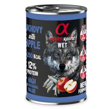 ALPHA SPIRIT WET Anchovies with apple - wet dog food - 400g