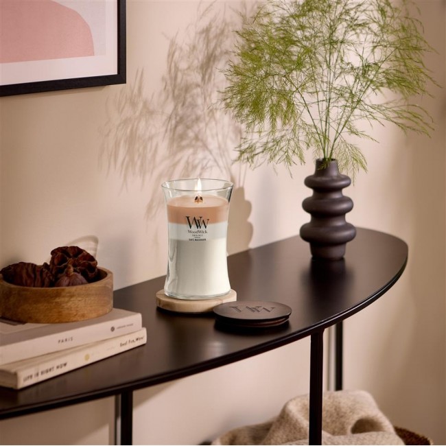 WoodWick Caf Macchiato wax candle Cylinder Coffee White, Brown 1 pc(s)