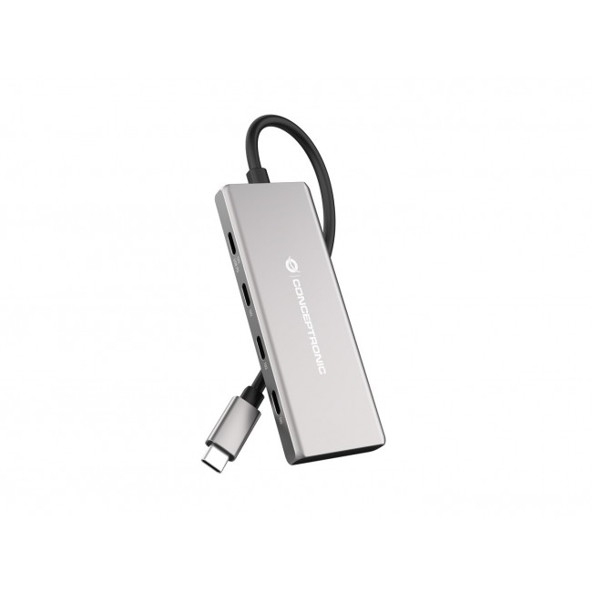 Conceptronic HUBBIES17G interface hub USB 3.2 Gen 2 (3.1 Gen 2) Type-C 10000 Mbit/s Grey