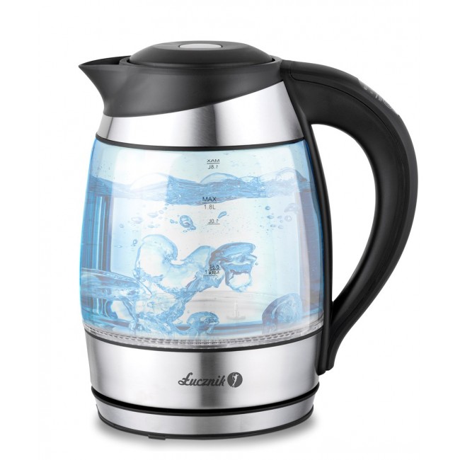 LED Glass Kettle ucznik WK-2020 1,8l Black