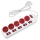 Maclean power strip, 5 socket extension cable, with switches, 250VAC/10A, 1.5m, MCE204 R/W Maclean power strip, 5 socket extension cable, with switches, 250VAC/10A, 1.5m, MCE204 R/W