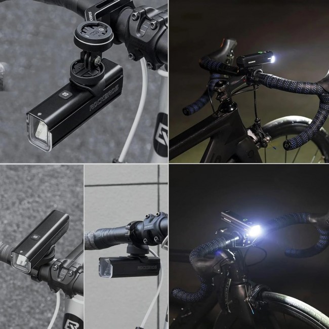 Rockbros RHL1000 24610002001 1000 lm front bike light + USB-C to USB-A cable, black Rockbros RHL1000 24610002001 1000 lm front bike light + USB-C to USB-A cable, black