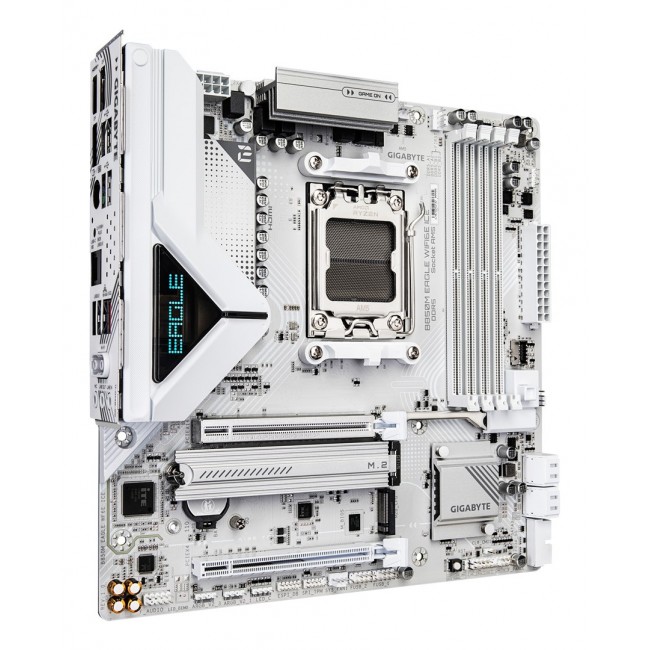 GIGABYTE B850M EAGLE WIFI6E ICE Motherboard - AMD Ryzen 9000 Series CPUs, 8+2+2 Phases Digital VRM, up to 8200MHz DDR5 (OC), 1xPCIe 5.0 + 1xPCIe 4.0 M.2, Wi-Fi 6E, 2.5 GbE LAN, USB 3.2 Gen 2 GIGABYTE B850M EAGLE WIFI6E ICE Motherboard - AMD Ryzen 9000 Series CPUs, 8+2+2 Phases Digital VRM, up to 8200MHz DDR5 (OC), 1xPCIe 5.0 + 1xPCIe 4.0 M.2, Wi-Fi 6E, 2.5 GbE LAN, USB 3.2 Gen 2