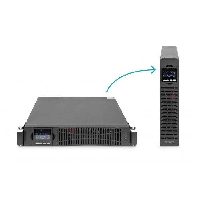 DIGITUS OnLine UPS, rack/tower, 3000VA, 3000W, LCD, 8 x C13, 1 x C19, RS-232, USB, SNMP card (optional), relay card (optional) Digitus | OnLine UPS | DN-170096, 3000 VA / 3000 W | 3000 VA | 3000 W | V | C20