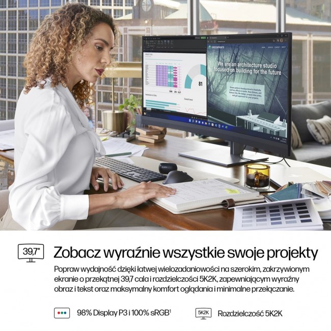 HP Series 7 Pro 39.7 inch 5K2K Conferencing Monitor-740pm HP Series 7 Pro 39.7 inch 5K2K Conferencing Monitor-740pm