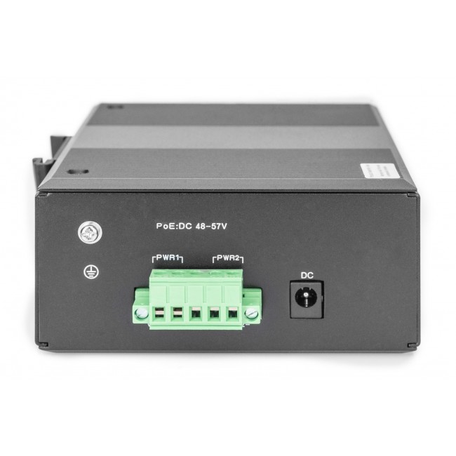 Digitus 7 Port Gigabit Ethernet Netzwerk PoE Switch, Industrial, Unmanaged, 1PD Port