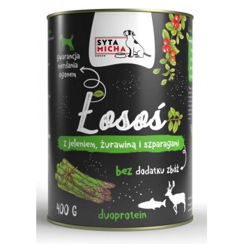 SYTA MICHA Salmon with deer, cranberries and asparagus - wet dog food - 400g