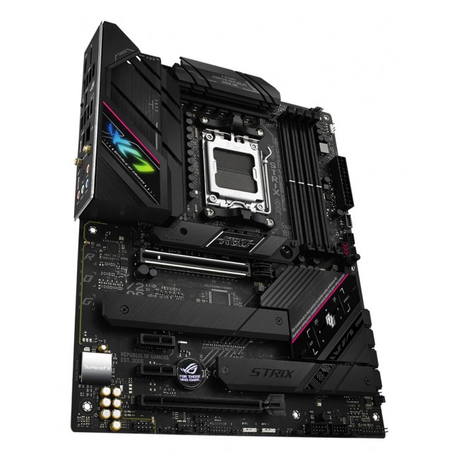Asus | ROG STRIX B650E-F GAMING WIFI | Processor family AMD | Processor socket AM5 | DDR5 DIMM | Memory slots 4 | Supported hard disk drive interfaces SATA, M.2 | Number of SATA connectors 4 | Chipset AMD B650 | ATX