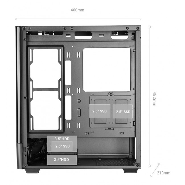 Mars Gaming MCLCDPRO computer case Midi Tower Black Mars Gaming MCLCDPRO computer case Midi Tower Black