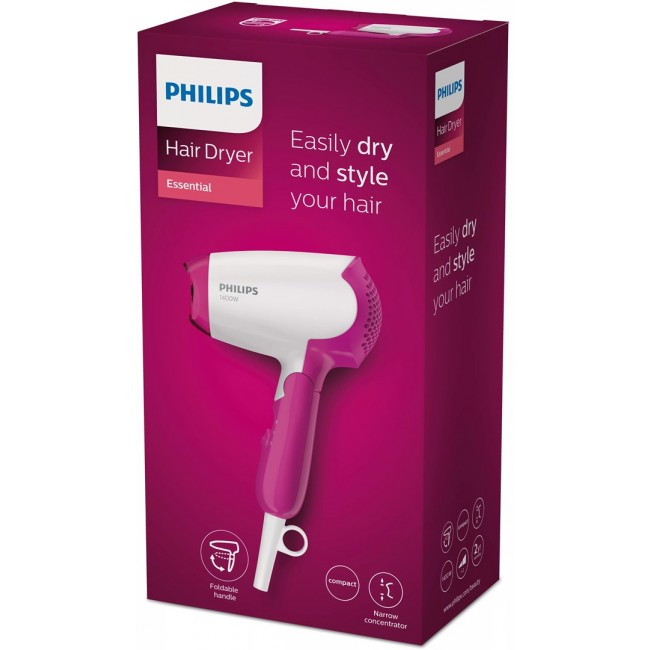 Philips Essential Care BHD003/00 hair dryer 1400 W Pink, White
