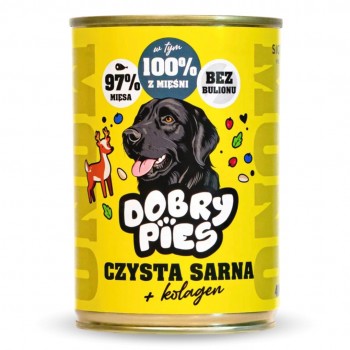 DOBRY PIES Mono Pure Roe Deer + Collagen wet dog food 400g