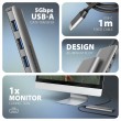 Axagon HMC-5H USB 5Gbps hub, 3x USB-A, HDMI 4k/30Hz, PD 100W, 100cm USB-C cable