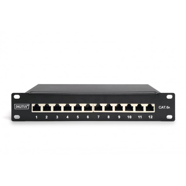 Digitus CAT 6A Patch Panel, shielded, 12-Port, 1HE, 10 Digitus CAT 6A Patch Panel, shielded, 12-Port, 1HE, 10