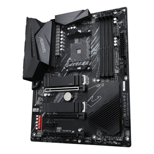 GIGABYTE B550 AORUS ELITE AX V2 Motherboard - AMD Ryzen 5000 CPUs, 12+2 Phases VRM, up to 4733MHz DDR4, 1xPCIe 4.0 + 1xPCIe 3.0 M.2, Wi-Fi 6E, 2.5GbE LAN, USB 3.2 Gen 2 GIGABYTE B550 AORUS ELITE AX V2 Motherboard - AMD Ryzen 5000 CPUs, 12+2 Phases VRM, up to 4733MHz DDR4, 1xPCIe 4.0 + 1xPCIe 3.0 M.2, Wi-Fi 6E, 2.5GbE LAN, USB 3.2 Gen 2