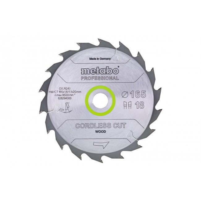 METABO CIRCULAR SAW HW/CT 165x20x18z CORDLESS CUT WOOD PROFESSIONAL