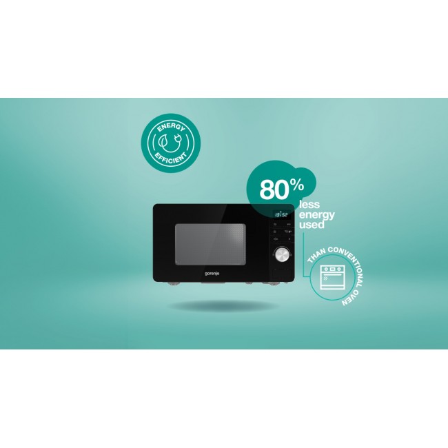 Gorenje MO20A3B Black Combination microwave Countertop 20 L 800 W Gorenje MO20A3B Black Combination microwave Countertop 20 L 800 W