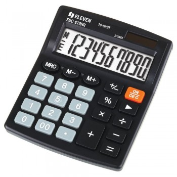 ELEVEN calculator office SDC-810NR 10-digit display, dual-powered, black