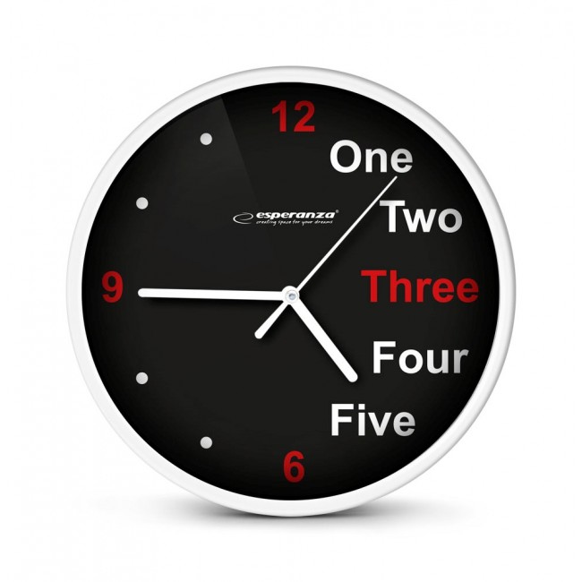 Esperanza Prague White Mechanical Clock Round Black, White