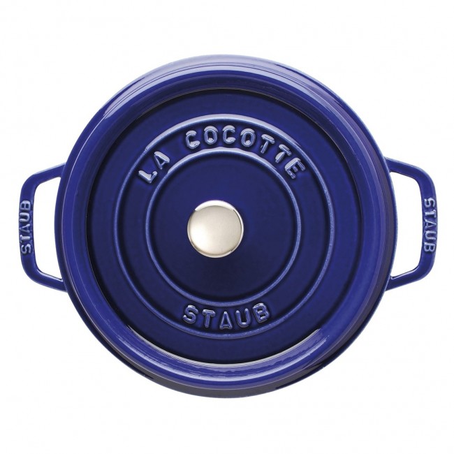 Staub 24 cm Round Cast Iron Cocotte Dark-Blue