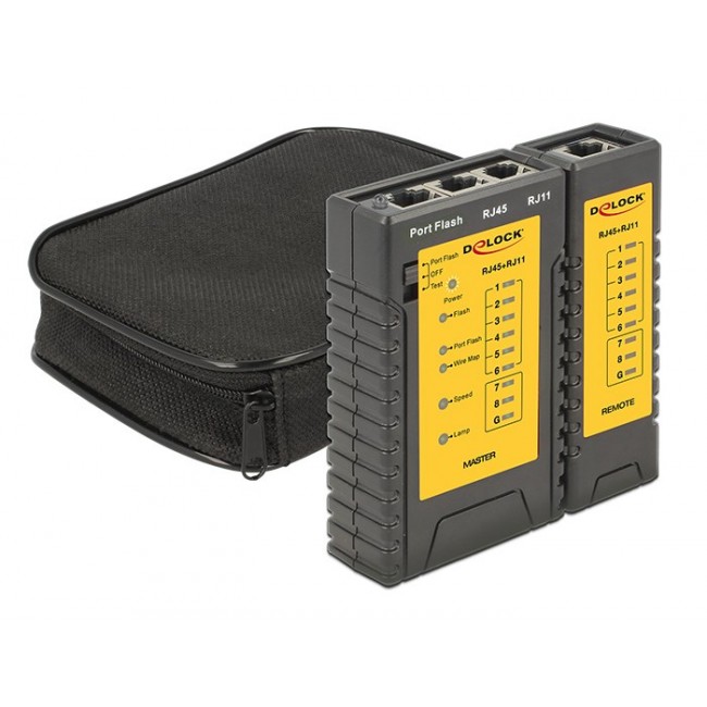 DeLOCK 86407 network cable tester Twisted pair cable tester Black DeLOCK 86407 network cable tester Twisted pair cable tester Black
