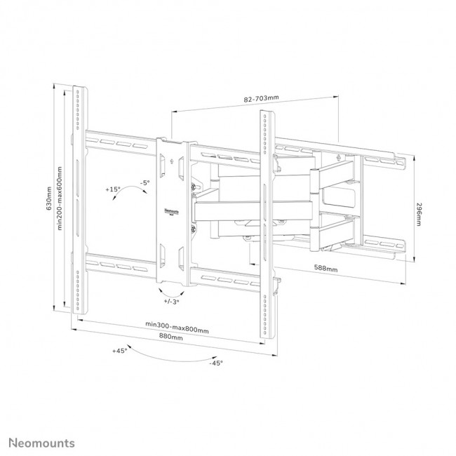 Neomounts WL40S-950BL18 Heavy duty wall mount 55-110
