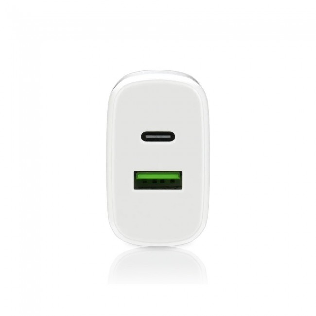 Charger 1 x USB Quick Charge 3.0, 1 x USB-C PD PPS 25W white