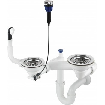 Siphon for 1.5- and 2-bowl granite sink - Space-Saver