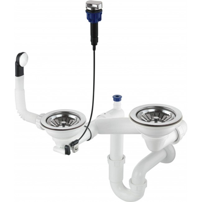 Siphon for 1.5- and 2-bowl granite sink - Space-Saver