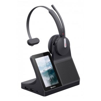 Yealink WH64 Workstation Mono Headset Wired & Wireless Head-band Office/Call center USB Type-C Bluetooth Charging stand Black