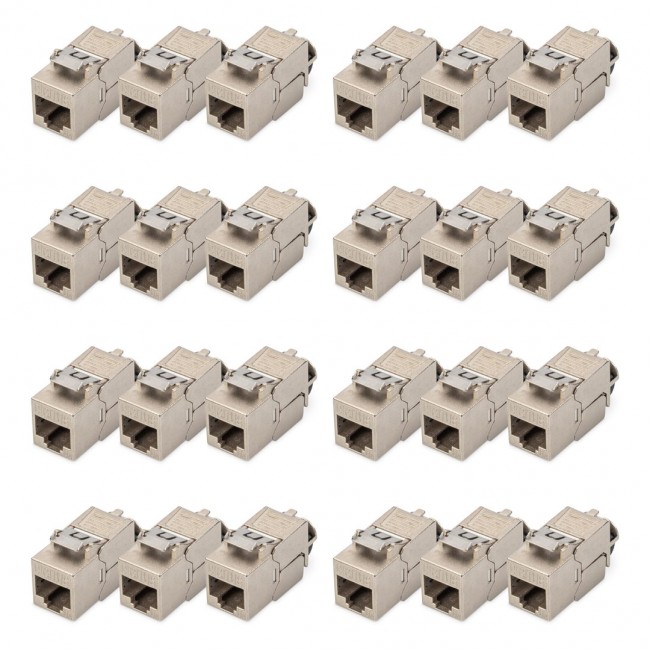 Digitus CAT 6A Keystone module, shielded with intelligent cable manager, set (24 pieces)