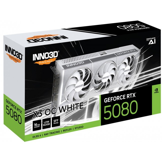Inno3D GeForce RTX 5080 X3 OS WHITE NVIDIA 16 GB GDDR7 Inno3D GeForce RTX 5080 X3 OS WHITE NVIDIA 16 GB GDDR7