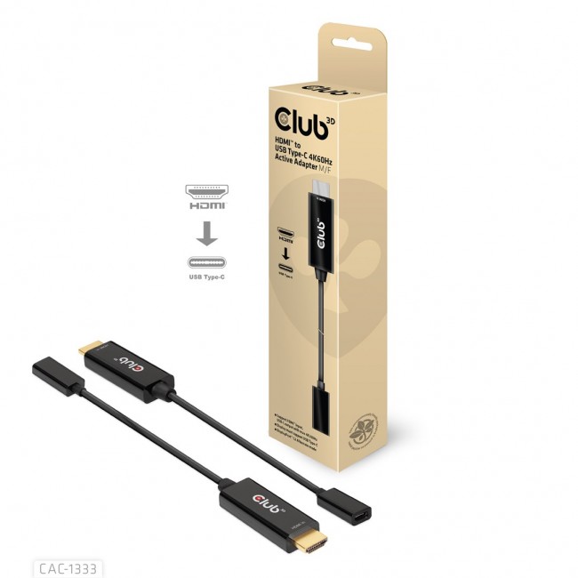 CLUB3D HDMI to USB Type-C 4K60Hz Active Adapter M/F CLUB3D HDMI to USB Type-C 4K60Hz Active Adapter M/F