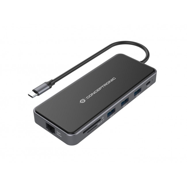 Conceptronic DONN15G laptop dock/port replicator Wired USB 3.2 Gen 1 (3.1 Gen 1) Type-C Grey Conceptronic DONN15G laptop dock/port replicator Wired USB 3.2 Gen 1 (3.1 Gen 1) Type-C Grey