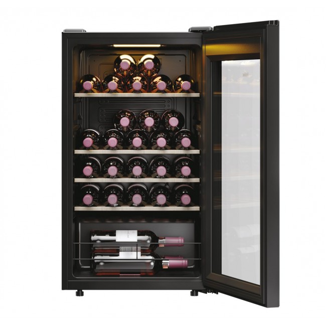Haier Wine Bank 50 Serie 3 HWS34GGH1 Compressor wine cooler Freestanding Black 34 bottle(s)