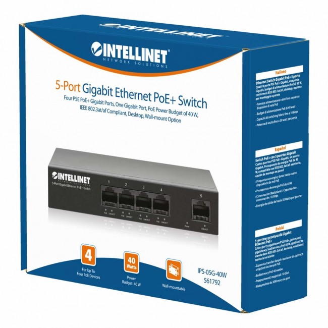 Intellinet 561792 network switch Gigabit Ethernet (10/100/1000) Power over Ethernet (PoE) Black