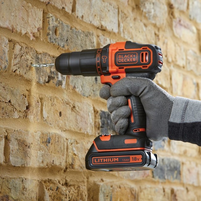 Black & Decker BDCHD18KB-QW drill Keyless Black, Orange