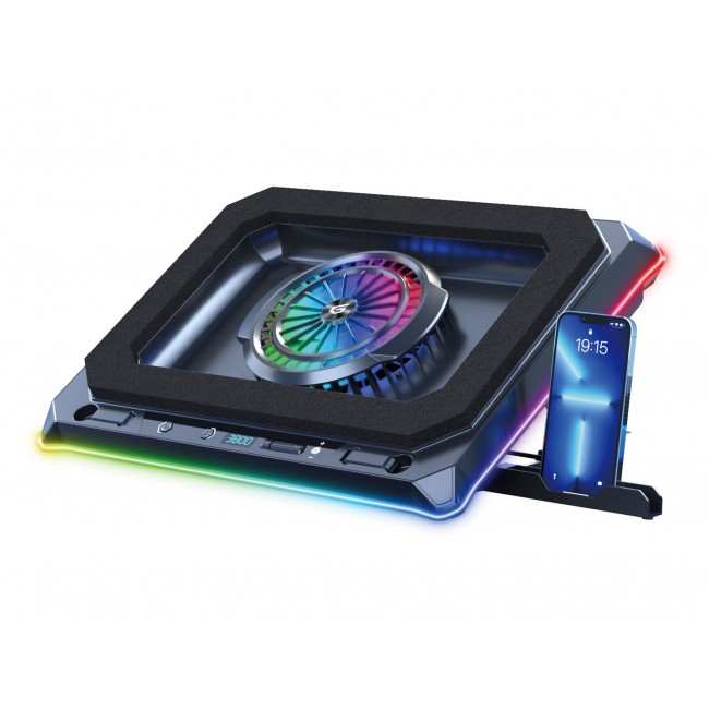 Conceptronic THYIA04B Gaming Laptop Cooling Pad, RGB, Sealed Foam, Mobile Holder