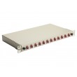 Equip 12-Port Fiber Optic Splice Box, LC Duplex, OM4, 1U, Equipped, Grey