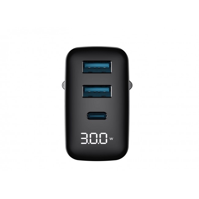 Havit UCLE001 EU - GaN three-port charger 30 W, black Havit UCLE001 EU - GaN three-port charger 30 W, black