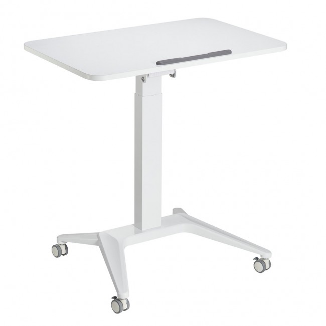 Maclean MC-453 W Mobile Laptop Desk with Pneumatic Height Adjustment, Laptop Table with Wheels, 80 x 52 cm, Max. 8 kg, Height Adjustable Max. 109 cm (White) Maclean MC-453 W Mobile Laptop Desk with Pneumatic Height Adjustment, Laptop Table with Wheels, 80 x 52 cm, Max. 8 kg, Height Adjustable Max. 109 cm (White)