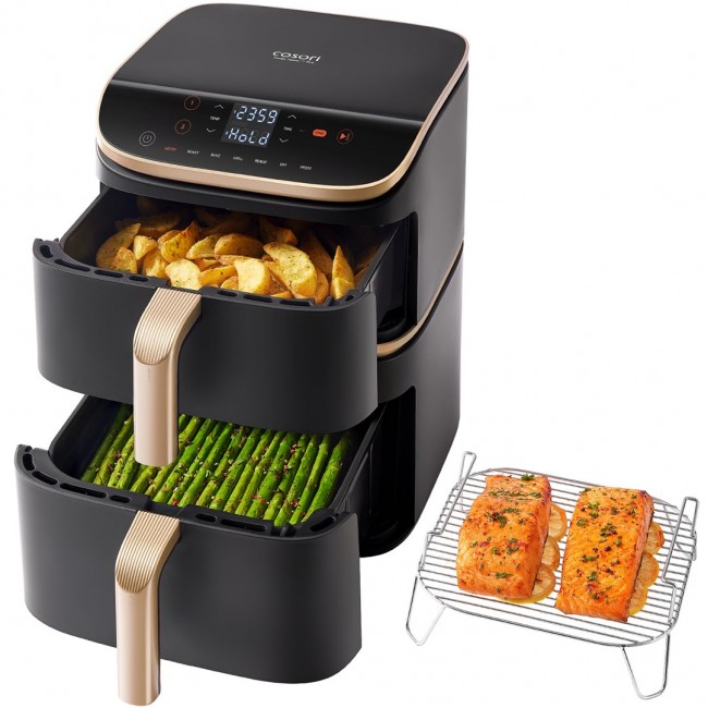 Cosori Turbo Tower Pro Smart Single 10.8 L Stand-alone 2630 W Hot air fryer Black, Gold