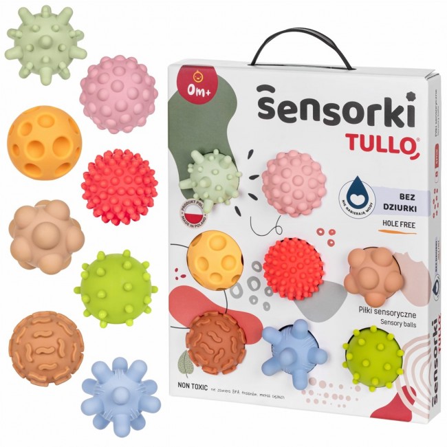 Sensory balls without holes TULLO pastel, 8 pcs Sensory balls without holes TULLO pastel, 8 pcs
