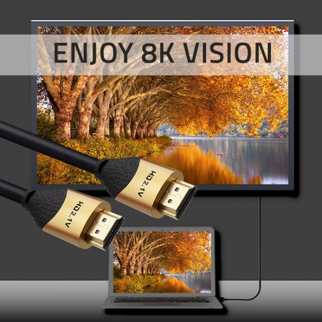 Qoltec 50355 HDMI v2.1 Cable Ultra high speed 8K | 60Hz | 28AWG | GOLD | 2m Qoltec 50355 HDMI v2.1 Cable Ultra high speed 8K | 60Hz | 28AWG | GOLD | 2m