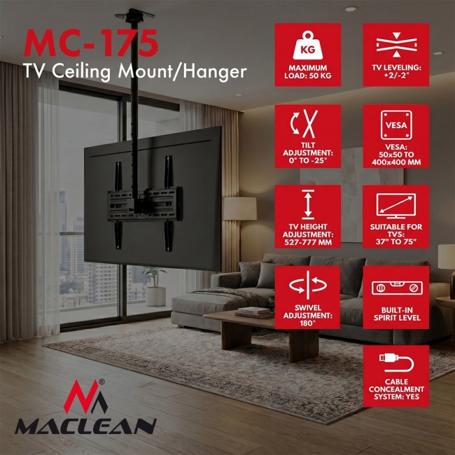 Maclean Ceiling Mount for TV, max. load 50 kg, 37 75
