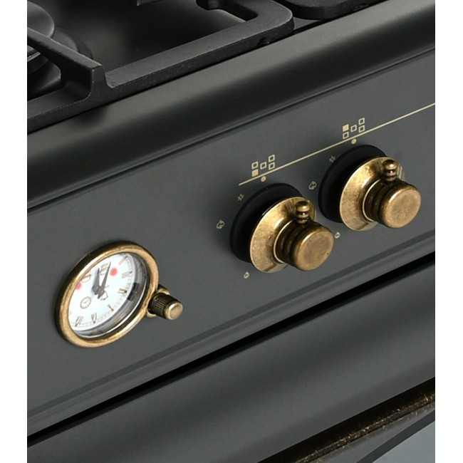Ravanson Retro KWGE 90AR gas and electric cooker (black)