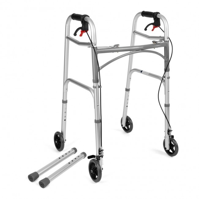 Four-wheeled wheelchair with brakes TIMAGO JMC-C 3223 Silver