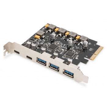 Digitus PCIe card 2x USB-C + 3x USB A