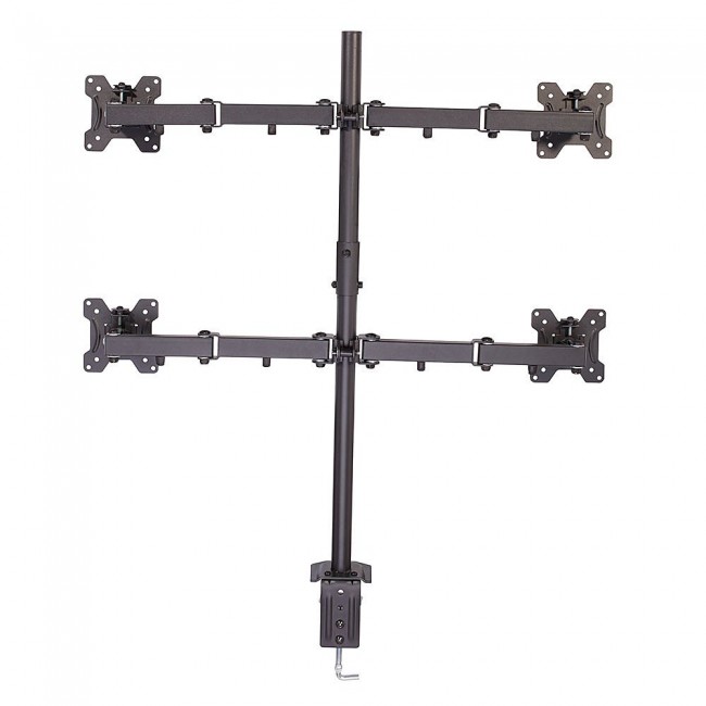 Lindy Quad Display Bracket with Pole and Desk Clamp